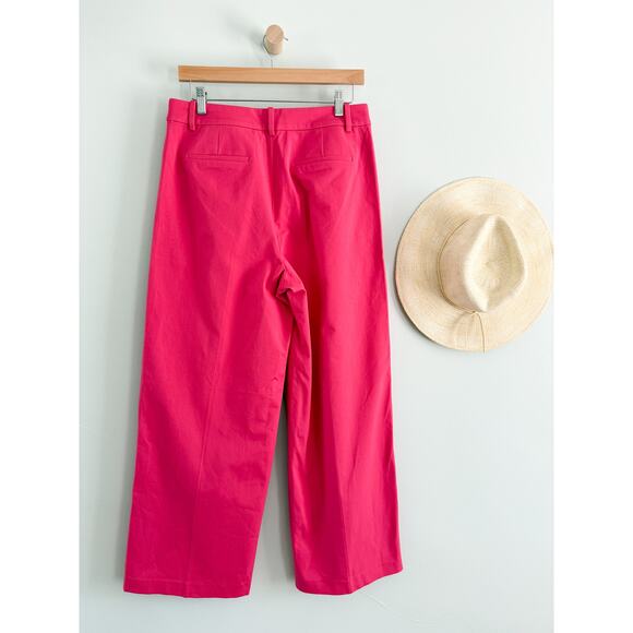 J.Crew Factory | NWT Remy wide-leg cropped pant in snapdragon pink | Sz T8 - Picture 6 of 9